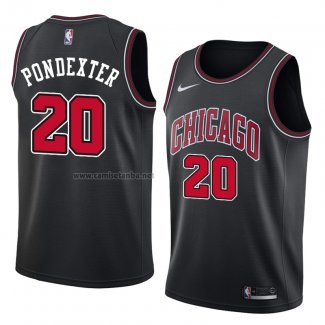 Camiseta Chicago Bulls Quincy Pondexter #20 Statement 2018 Negro