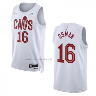 Camiseta Cleveland Cavaliers Cedi Osman #16 Association 2022-23 Blanco