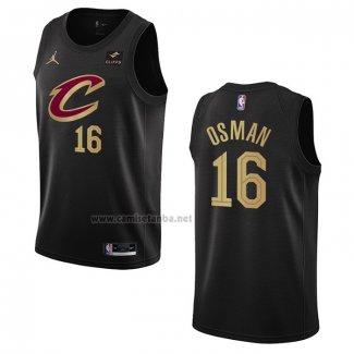 Camiseta Cleveland Cavaliers Cedi Osman #16 Statement 2022-23 Negro