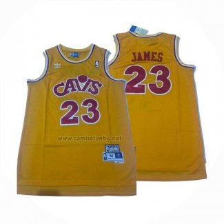 Camiseta Cleveland Cavaliers LeBron James NO 23 Hardwood Classics Amarillo