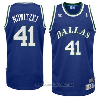 Camiseta Dallas Mavericks Dirk Nowitzki #41 Retro Azul