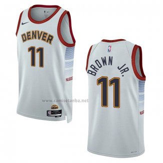 Camiseta Denver Nuggets Bruce Brown JR. #11 Ciudad 2022-23 Blanco