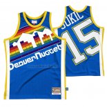 Camiseta Denver Nuggets Nikola Jokic #15 Mitchell & Ness Big Face Azul