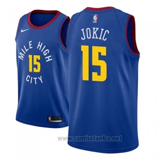 Camiseta Denver Nuggets Nikola Jokic #15 Statement 2018-19 Azul