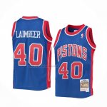 Camiseta Detroit Pistons Bill Laimbeer #40 Mitchell & Ness 1988-89 Azul