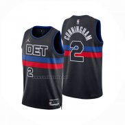 Camiseta Detroit Pistons Cade Cunningham NO 2 Statement 2024-25 Azul