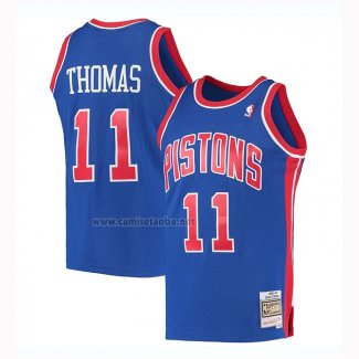 Camiseta Detroit Pistons Isaiah Thomas #11 Mitchell & Ness 1988-89 Azul