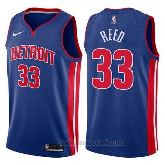 Camiseta Detroit Pistons Willie Reed #33 Icon 2017-18 Azul