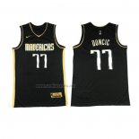 Camiseta Golden Edition Dallas Mavericks Luka Doncic #77 2020-21 Negro