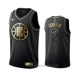 Camiseta Golden Edition Los Angeles Clippers Kawhi Leonard #2 Negro