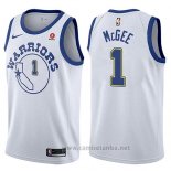 Camiseta Golden State Warriors Javale Mcgee #1 Hardwood Classic 2017-18 Blanco