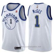 Camiseta Golden State Warriors Javale Mcgee #1 Hardwood Classic 2017-18 Blanco