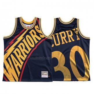 Camiseta Golden State Warriors Stephen Curry #30 Mitchell & Ness Big Face Azul