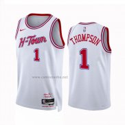 Camiseta Houston Rockets Amen Thompson #1 Ciudad 2023-24 Blanco