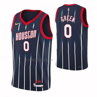 Camiseta Houston Rockets Jalen Green #0 Ciudad 2021-22 Azul