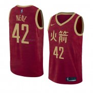 Camiseta Houston Rockets Nene #42 Ciudad 2018-19 Rojo