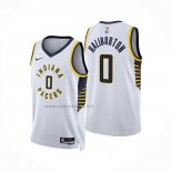 Camiseta Indiana Pacers Tyrese Haliburton NO 0 Association 2024-25 Blanco