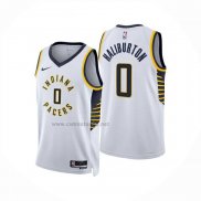 Camiseta Indiana Pacers Tyrese Haliburton NO 0 Association 2024-25 Blanco