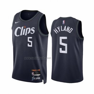 Camiseta Los Angeles Clippers Bones Hyland #5 Ciudad 2023-24 Azul