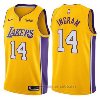 Camiseta Los Angeles Lakers Brandon Ingram #14 2017-18 Amarillo