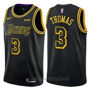 Camiseta Los Angeles Lakers Isaiah Thomas #3 Ciudad 2018 Negro