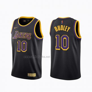 Camiseta Los Angeles Lakers Jared Dudley #10 Earned 2020-21 Negro