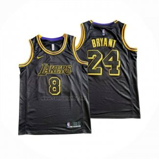 Camiseta Los Angeles Lakers Kobe Bryant NO 8 24 Negro