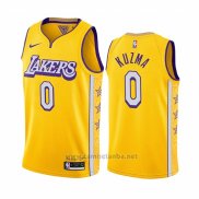 Camiseta Los Angeles Lakers Kyle Kuzma #0 Ciudad Edition Amarillo
