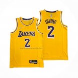 Camiseta Los Angeles Lakers Kyrie Irving #2 75th Anniversary 2021-22 Amarillo