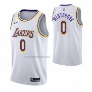 Camiseta Los Angeles Lakers Russell Westbrook #0 Association 2021 Blanco