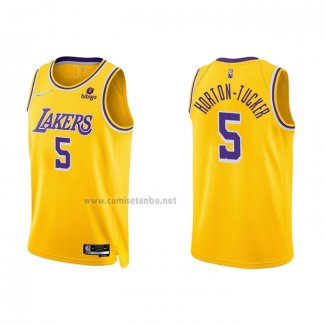 Camiseta Los Angeles Lakers Talen Horton-Tucker #5 75th Anniversary 2021-22 Amarillo