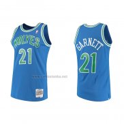 Camiseta Minnesota Timberwolves Kevin Garnett #21 Hardwood Classics Throwback Azul