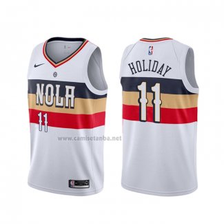 Camiseta New Orleans Pelicans Jrue Holiday #11 Earned Blanco