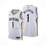 Camiseta New Orleans Pelicans Zion Williamson NO 1 Association 2024-25 Blanco