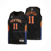 Camiseta Nino New York Knicks Jalen Brunson NO 11 Statement 2025-26 Negro