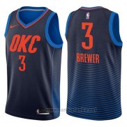 Camiseta Oklahoma City Thunder Corey Brewer #3 Statement 2017-18 Azul