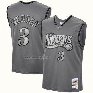 Camiseta Philadelphia 76ers Allen Iverson #3 Mitchell & Ness 2000-01 Gris