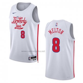 Camiseta Philadelphia 76ers De'Anthony Melton #8 Ciudad 2022-23 Blanco