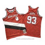 Camiseta Portland Trail Blazers Bape #93 Mitchell & Ness 1983-84 Rojo