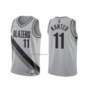 Camiseta Portland Trail Blazers Enes Kanter #11 Earned 2020-21 Gris