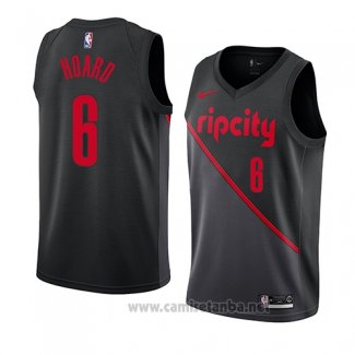 Camiseta Portland Trail Blazers Jaylen Hoard #6 Ciudad 2019 Negro