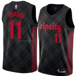 Camiseta Portland Trail Blazers Meyers Leonard #11 Ciudad 2018 Negro