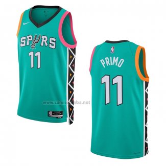 Camiseta San Antonio Spurs Joshua Primo #11 Ciudad 2022-23 Verde