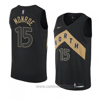 Camiseta Toronto Raptors Greg Monroe #15 Ciudad 2018 Negro