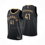 Camiseta Toronto Raptors Juancho Hernangomez #41 Ciudad 2022-23 Negro