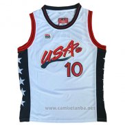 Camiseta USA 1996 Reggie Miller #10 Blanco