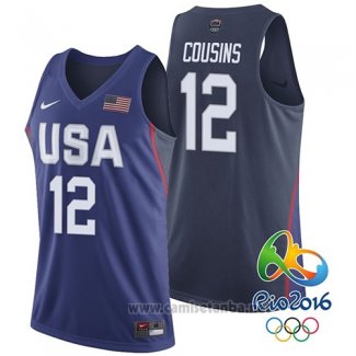 Camiseta USA 2016 DeMarcus Cousins #12 Azul