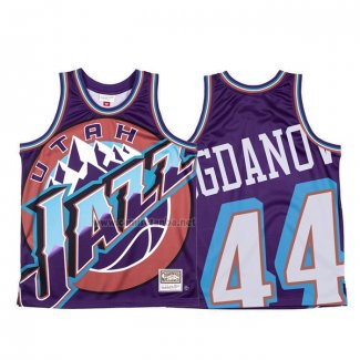 Camiseta Utah Jazz Bojan Bogdanovic #44 Mitchell & Ness Big Face Violeta