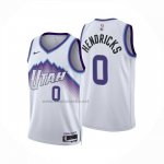 Camiseta Utah Jazz Taylor Hendricks NO 0 Association 2025-26 Blanco  Camiseta Utah Jazz Taylor Hendricks NO 0 Association 2025-26 Blanco