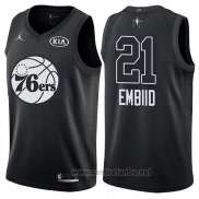 Camiseta All Star 2018 Philadelphia 76ers Jimmy Joel Embiid #21 Negro